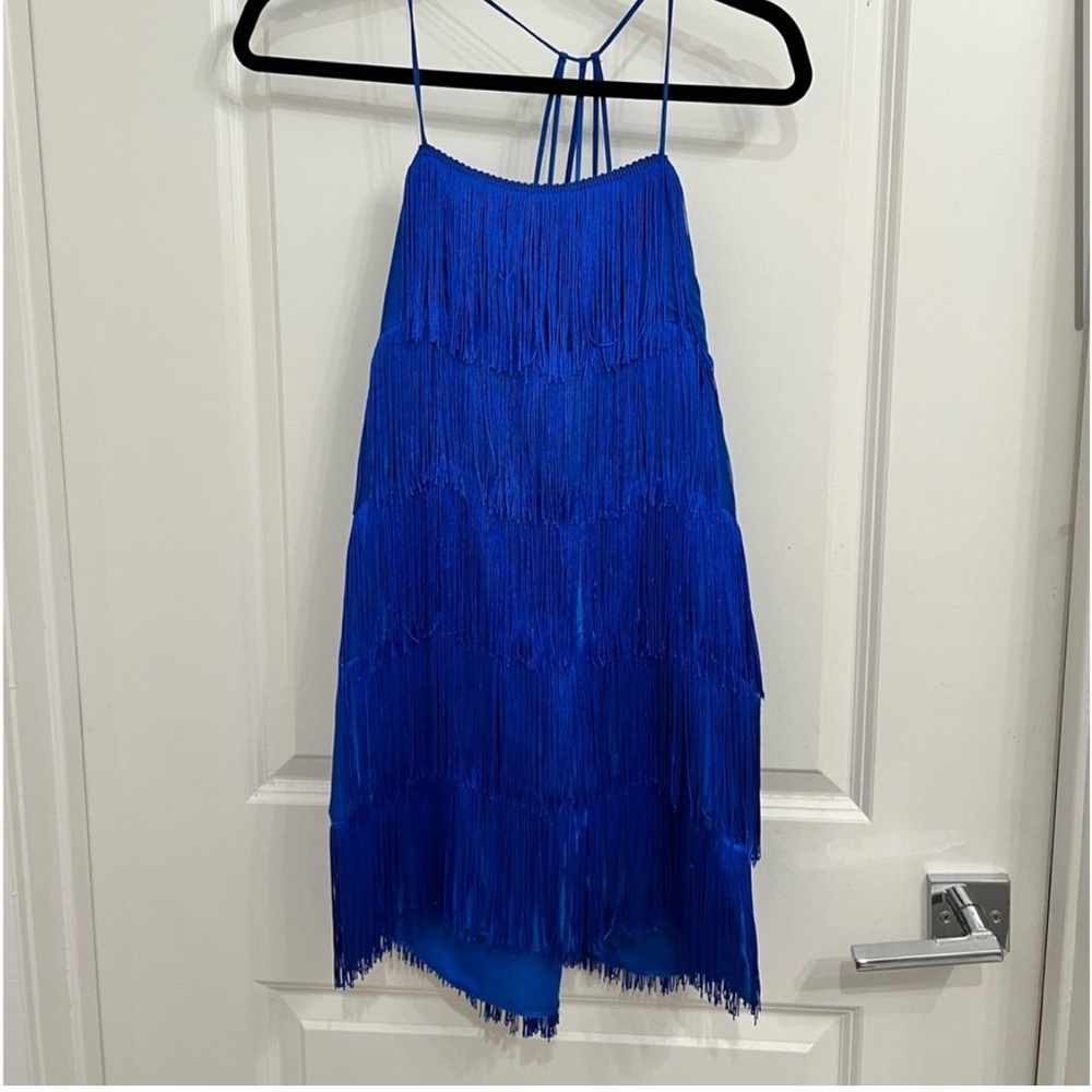 Vibrant Blue Fringe Dress